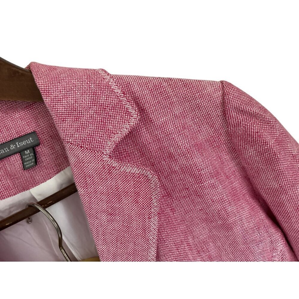 Tristan & Iseut 100% Linen Set - Blazer & A-Lin Skirt Heather Pink Size Med - Picture 5 of 16